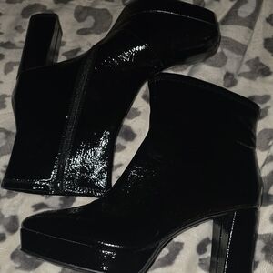 Impo Shiny Black Heeled Boots
